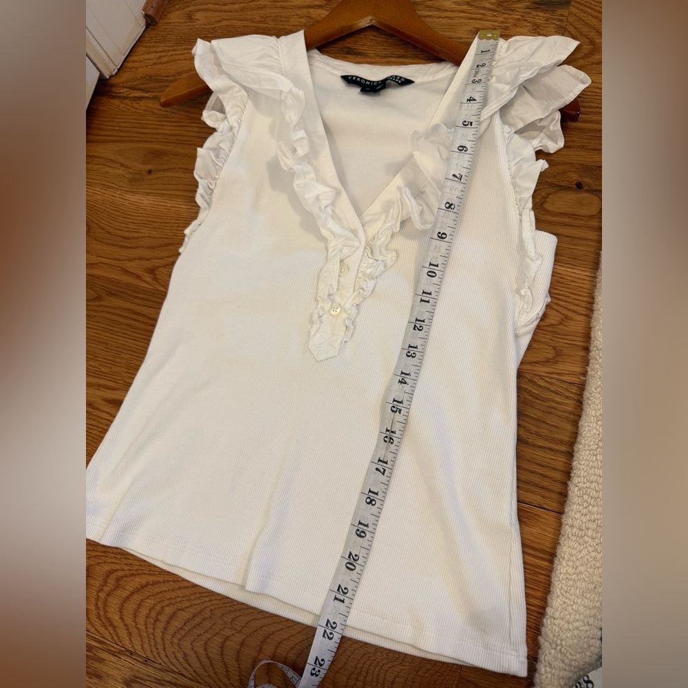 Veronica Beard Adrianna Ruffled Ribbed Top Size XS - Picture 11 of 11